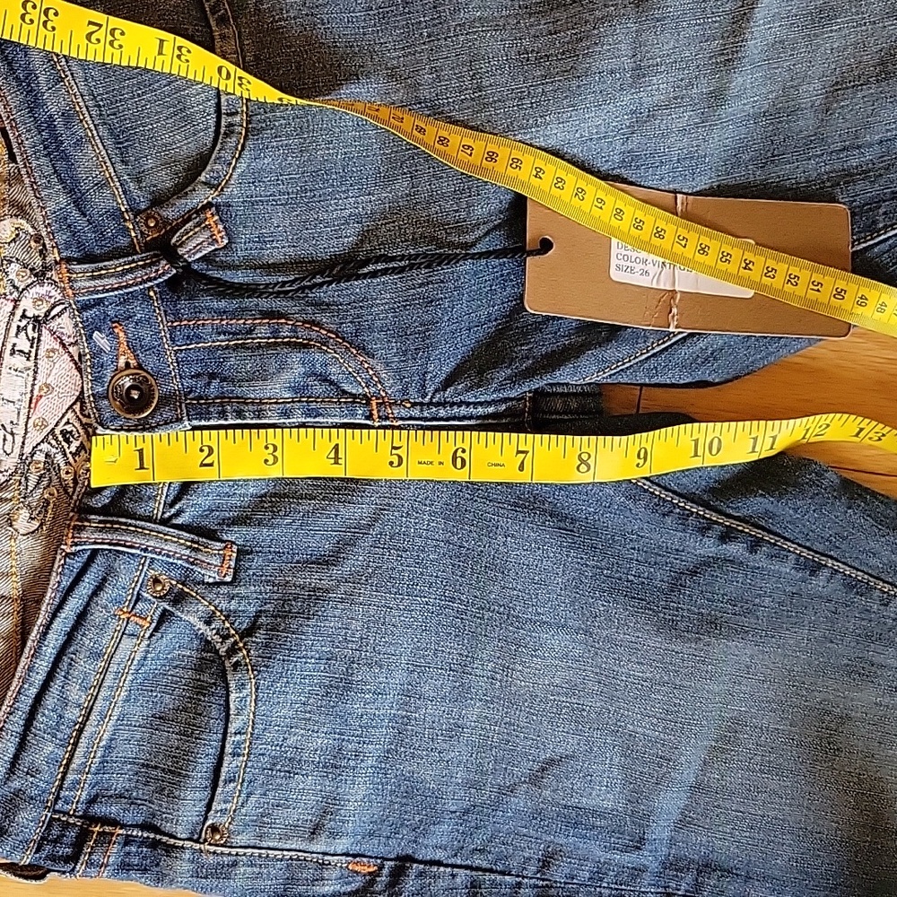 Y2K Ed Hardy by Christian Audigier Love Kills Slowly Jean - Picture 14 of 15